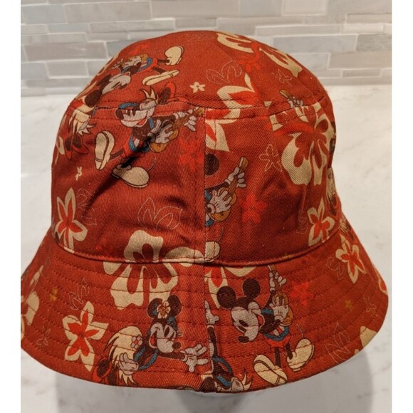 NEW~Disney Parks Mickey Minnie Mouse Retro Tropical Floral Bucket Hat Hawaii - Picture 2 of 7